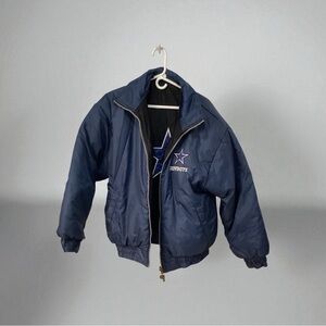 Pro Player Navy Cowboys NFL Puffer Jacket, Reversible Mens Jacket